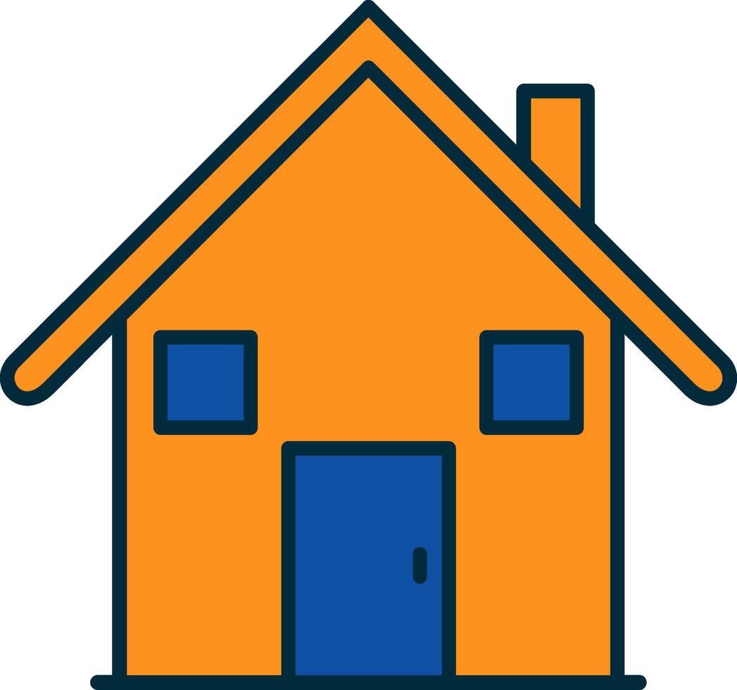 House Line Filled Two Colors Icon vector