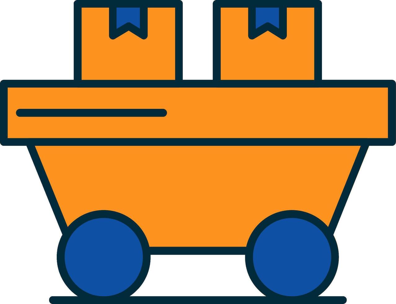 Trolley Line Filled Two Colors Icon vector