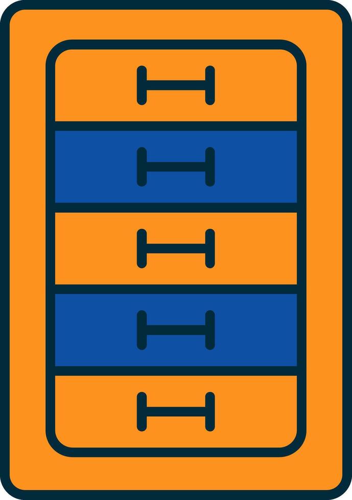 Cabinet Drawer Line Filled Two Colors Icon vector