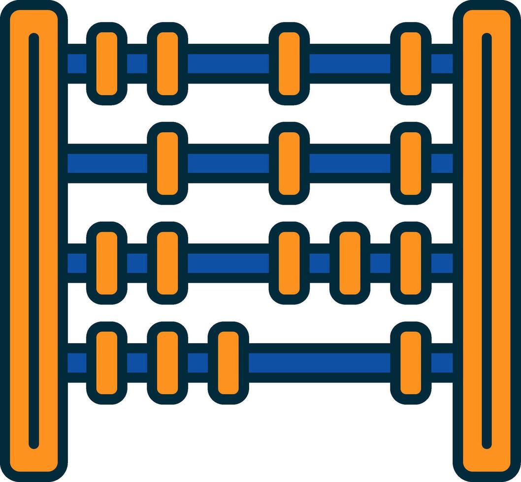 Abacus Line Filled Two Colors Icon vector