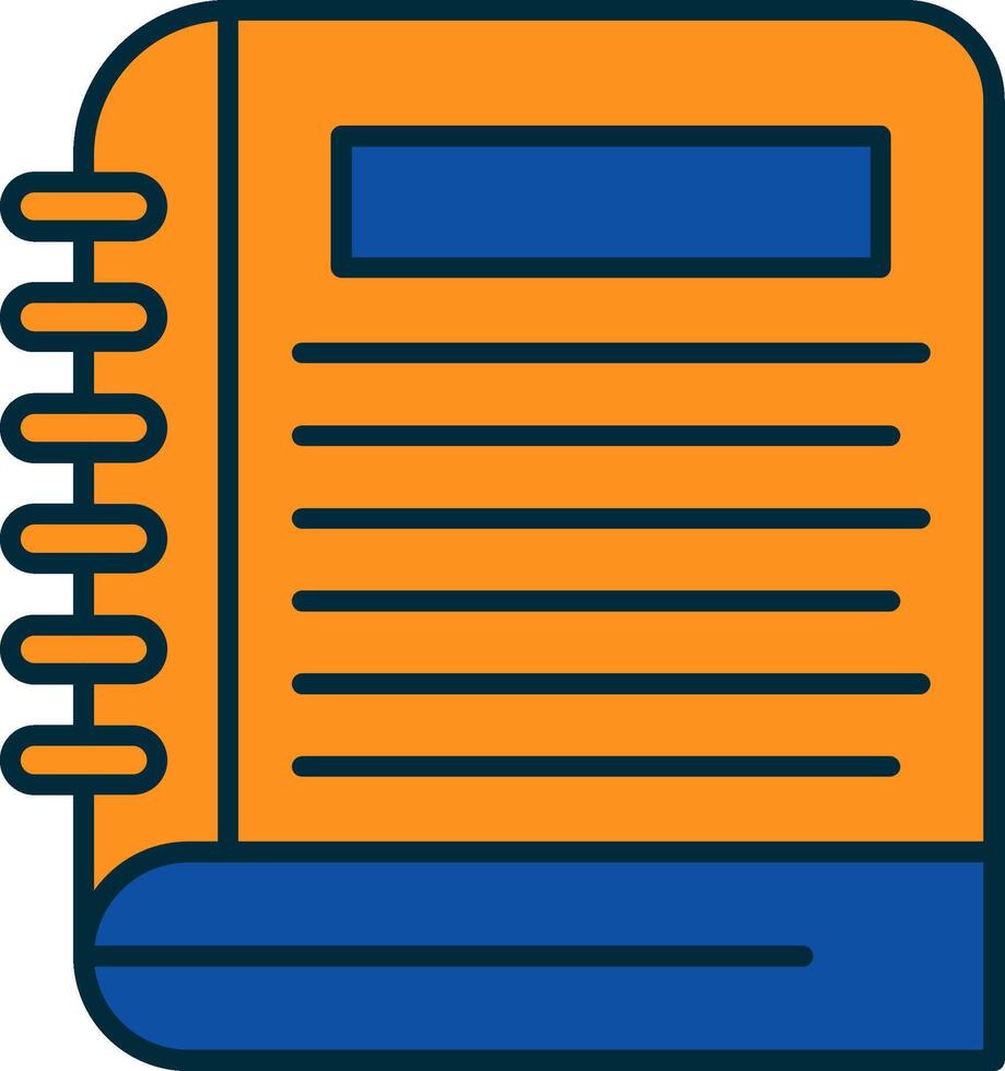 Notebook Line Filled Two Colors Icon vector