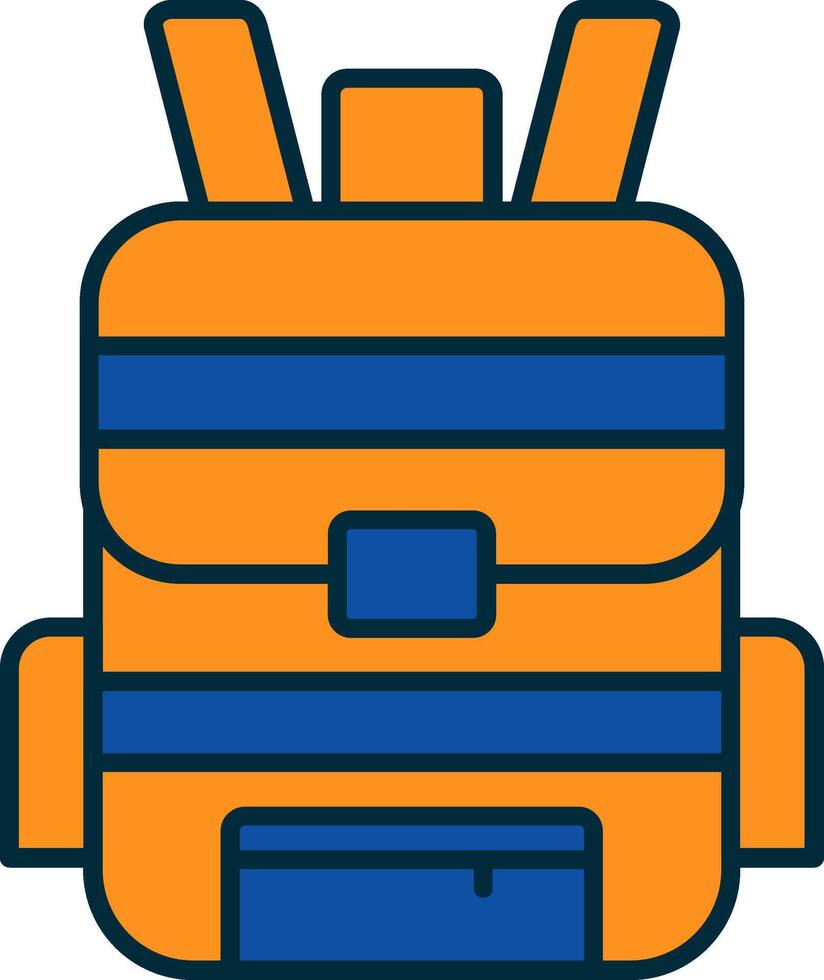 Backpack Line Filled Two Colors Icon vector