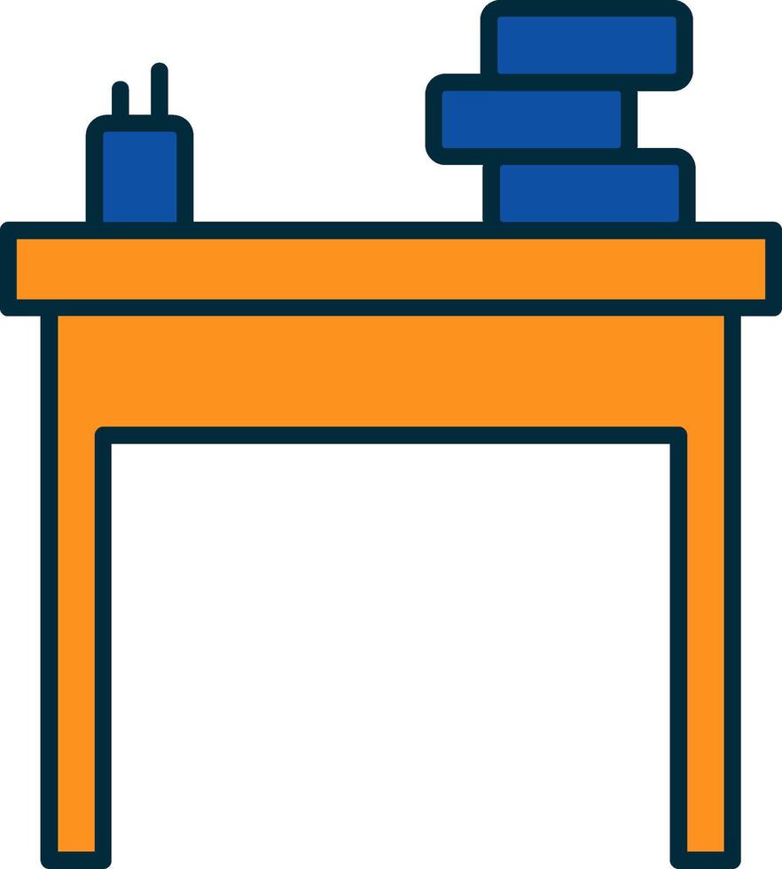 School Desk Line Filled Two Colors Icon vector