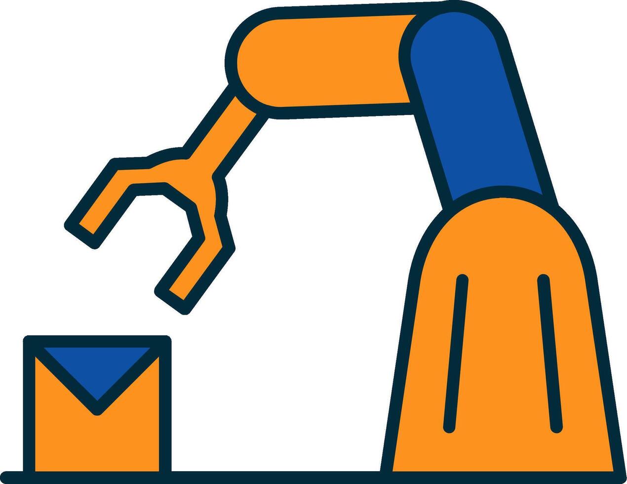 Robotic Arm Line Filled Two Colors Icon vector