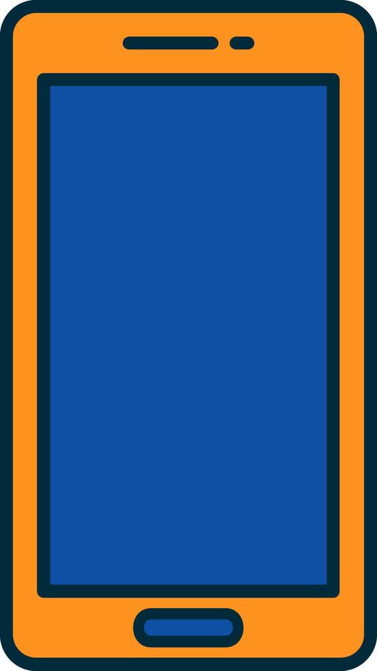 Mobile Phone Line Filled Two Colors Icon vector
