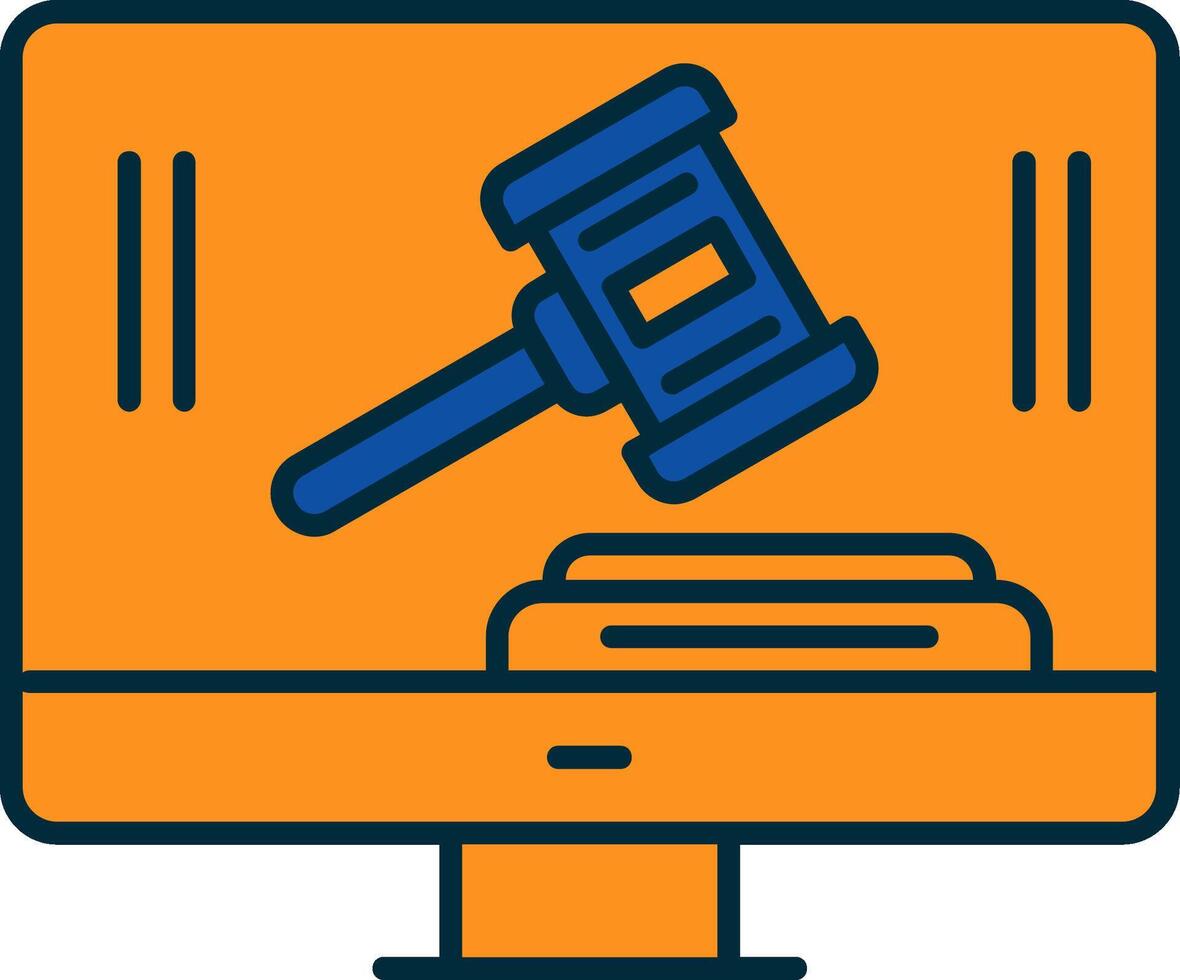 Auction Line Filled Two Colors Icon vector