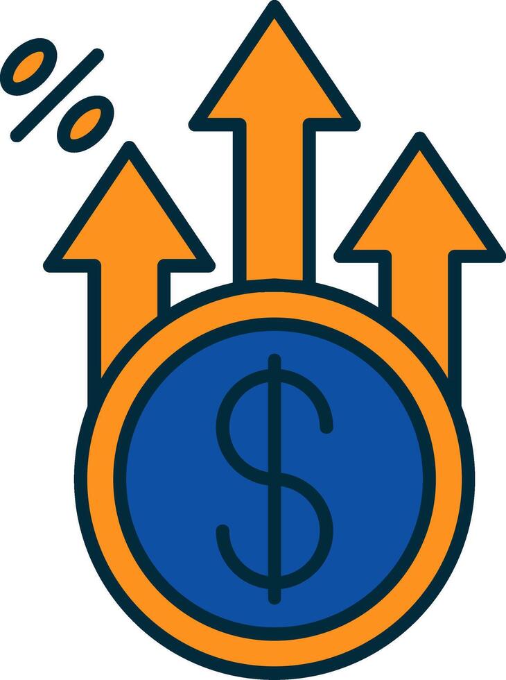 Profit Line Filled Two Colors Icon vector