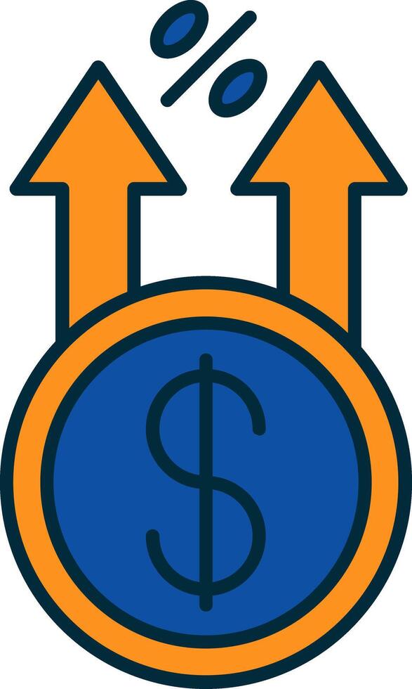 Profit Line Filled Two Colors Icon vector