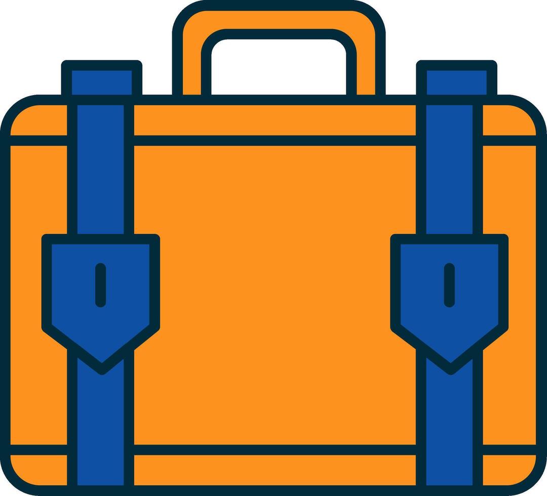 Suitcase Line Filled Two Colors Icon vector