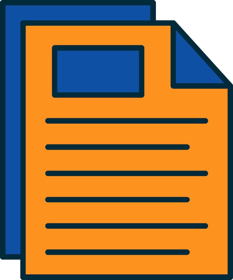 Document Line Filled Two Colors Icon vector