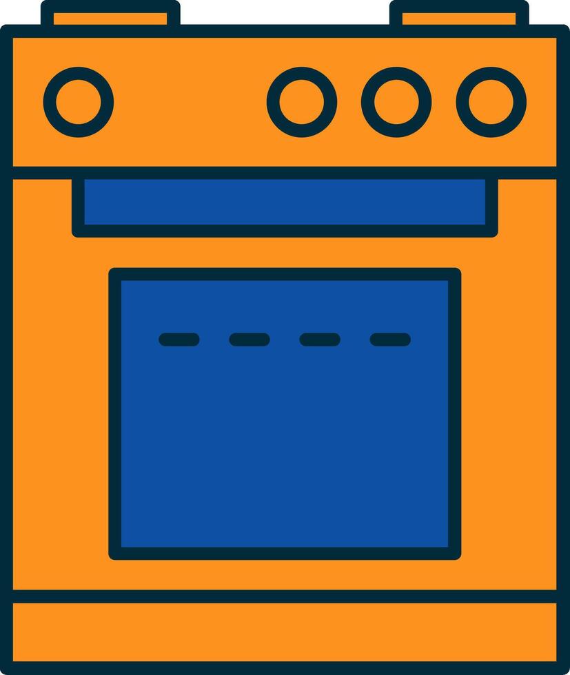 Electric Stove Line Filled Two Colors Icon vector