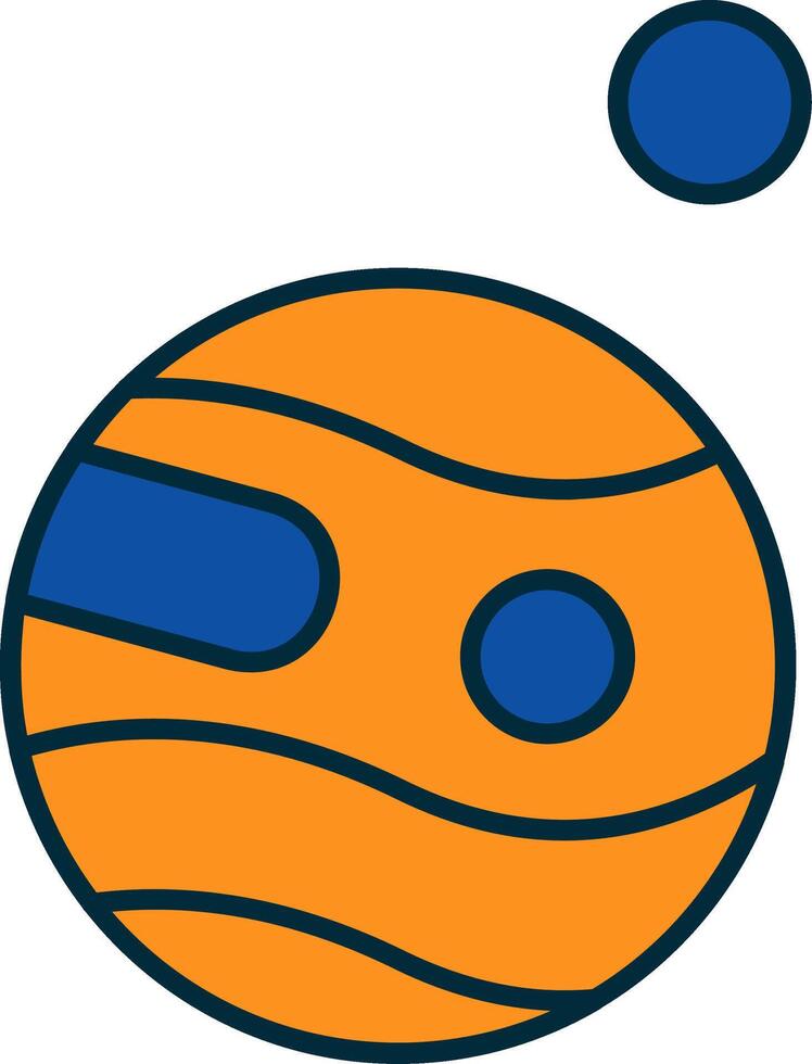 Mars With Satellite Line Filled Two Colors Icon vector