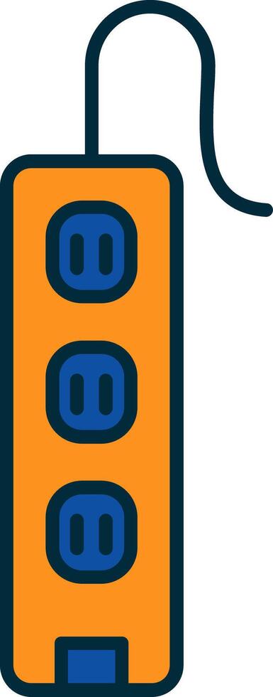 Power Strip Line Filled Two Colors Icon vector