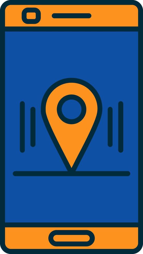 Location Line Filled Two Colors Icon vector