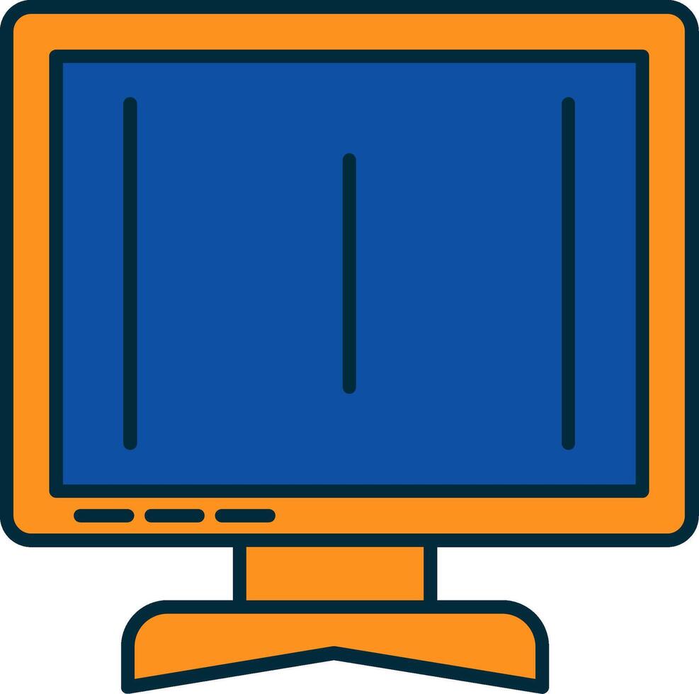 Monitor Line Filled Two Colors Icon vector