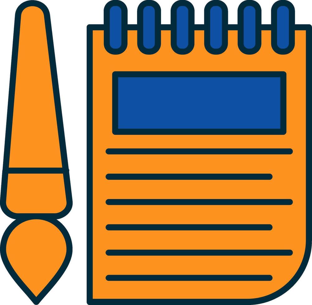 Sketchbook Line Filled Two Colors Icon vector