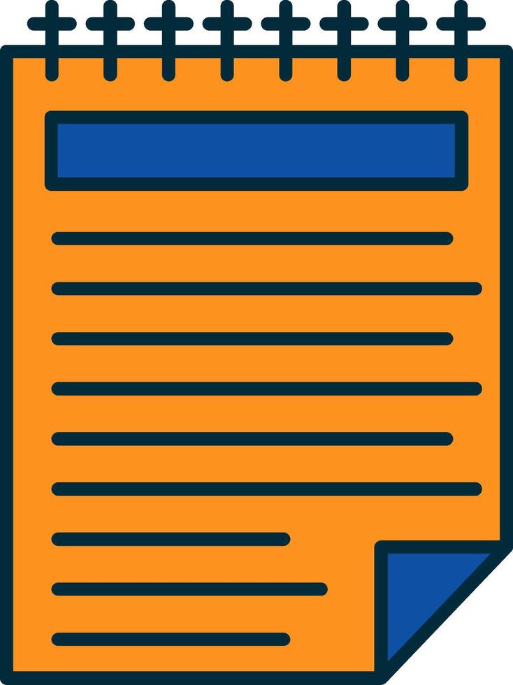 Note Line Filled Two Colors Icon vector