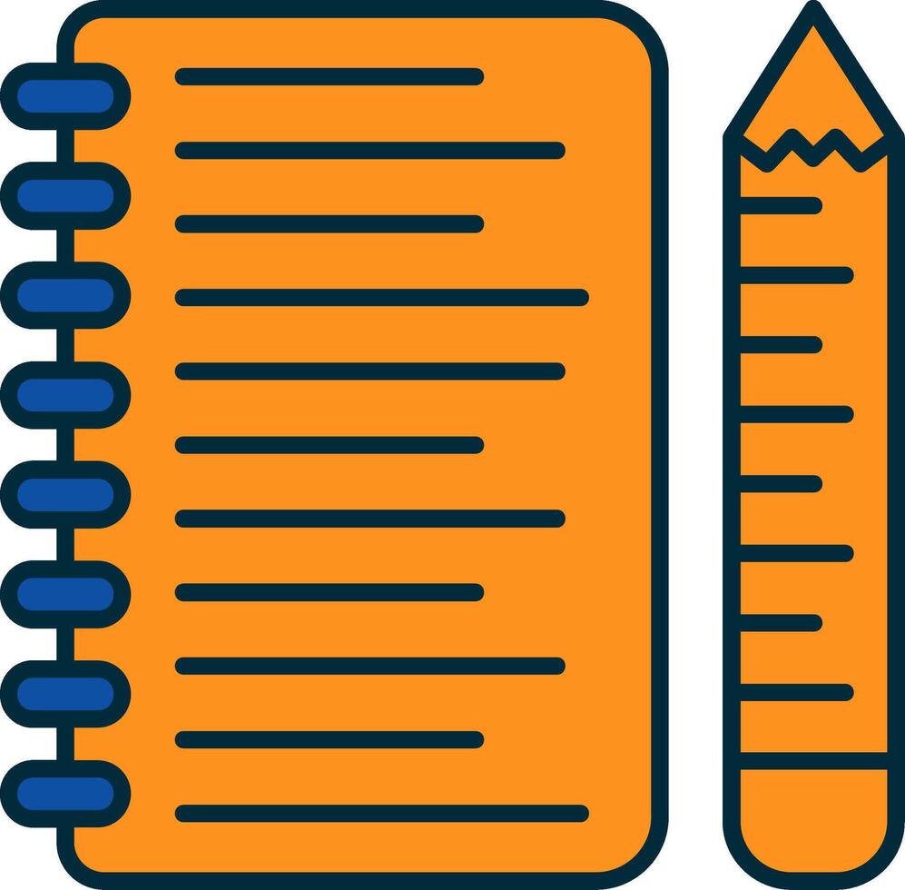 Notes Line Filled Two Colors Icon vector