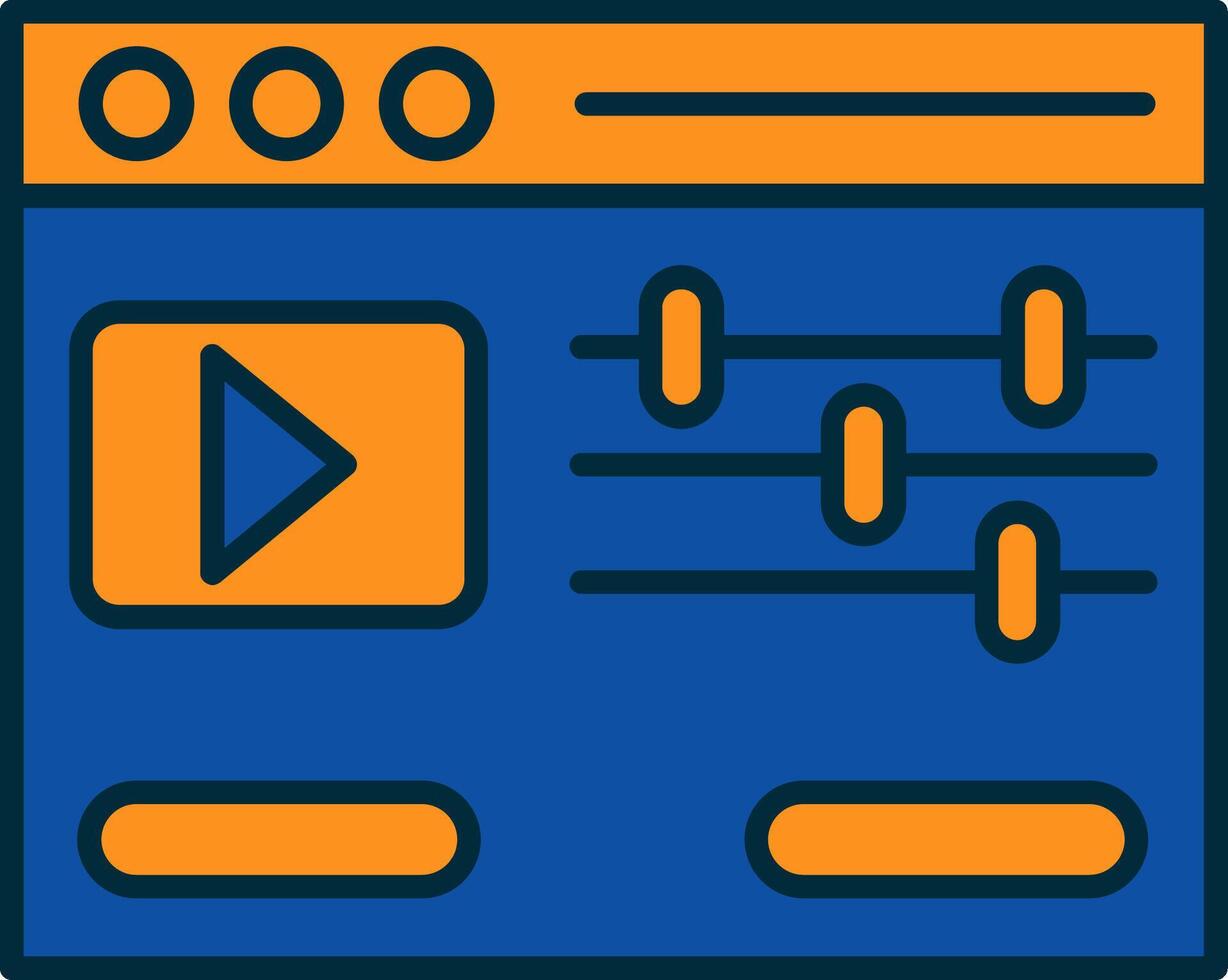 Video Editor Line Filled Two Colors Icon vector