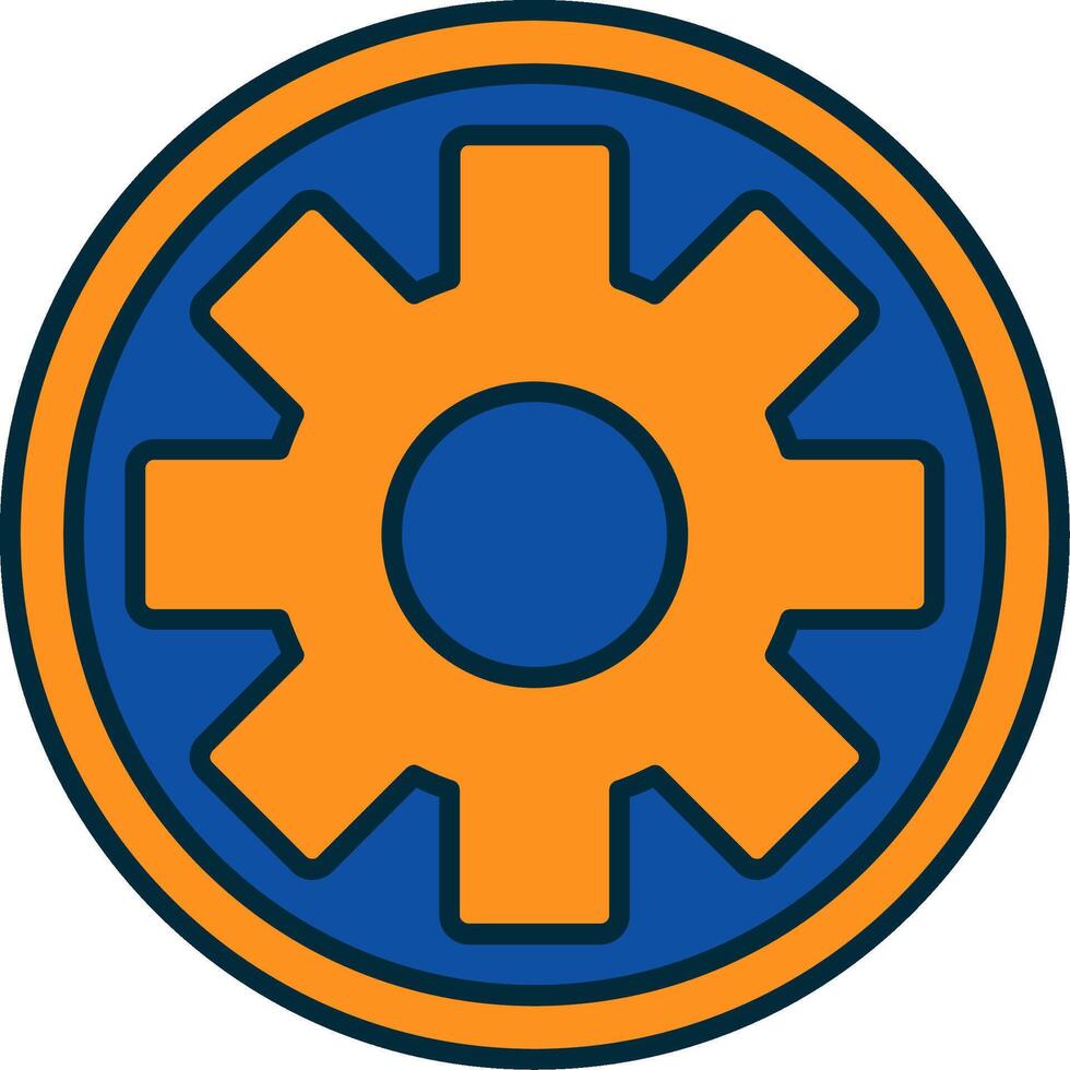 Setting Line Filled Two Colors Icon vector