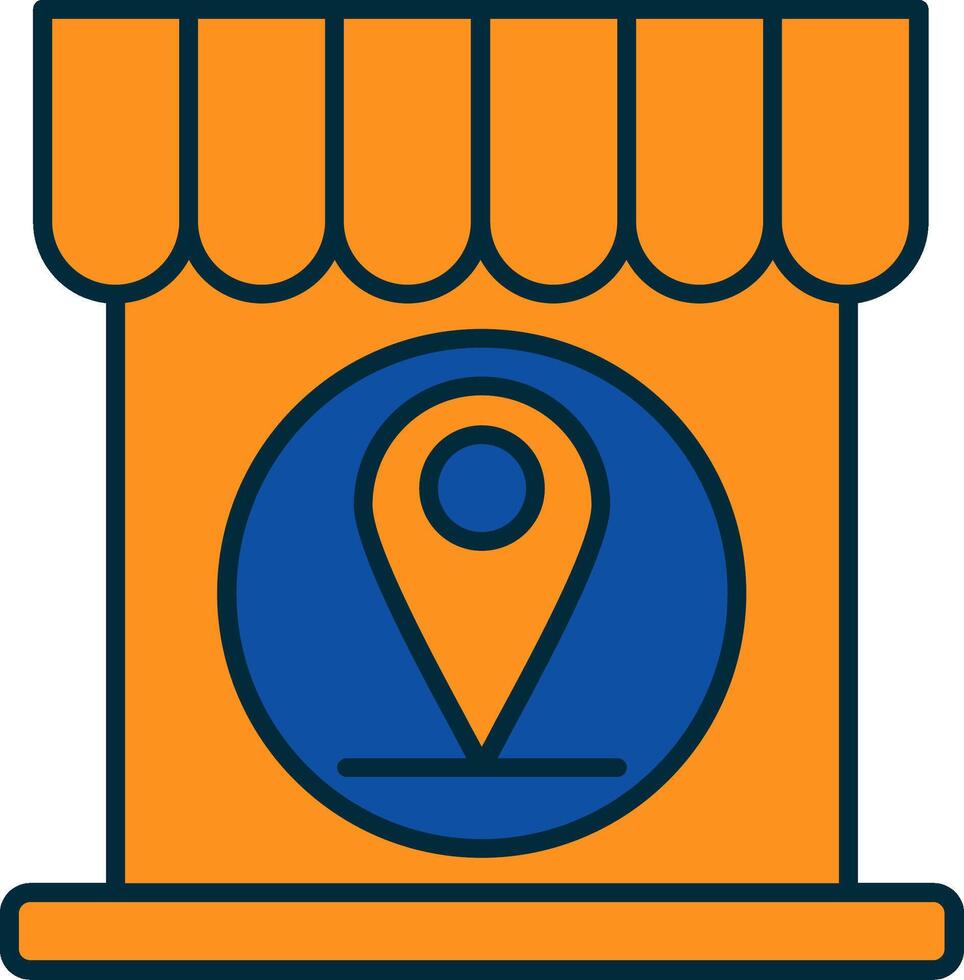 Adress Line Filled Two Colors Icon vector