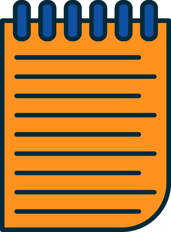 Note Line Filled Two Colors Icon vector