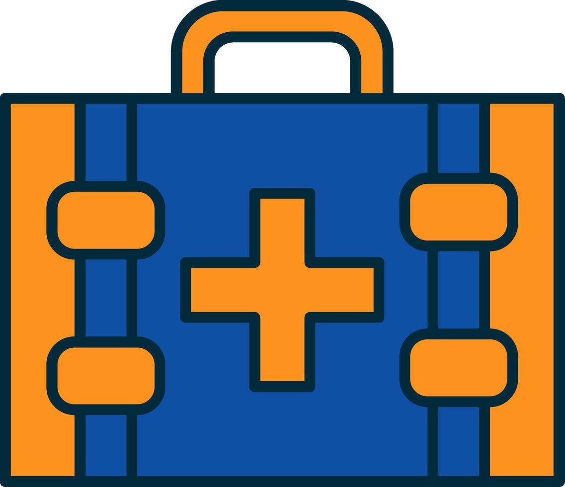 First Aid Kit Line Filled Two Colors Icon vector