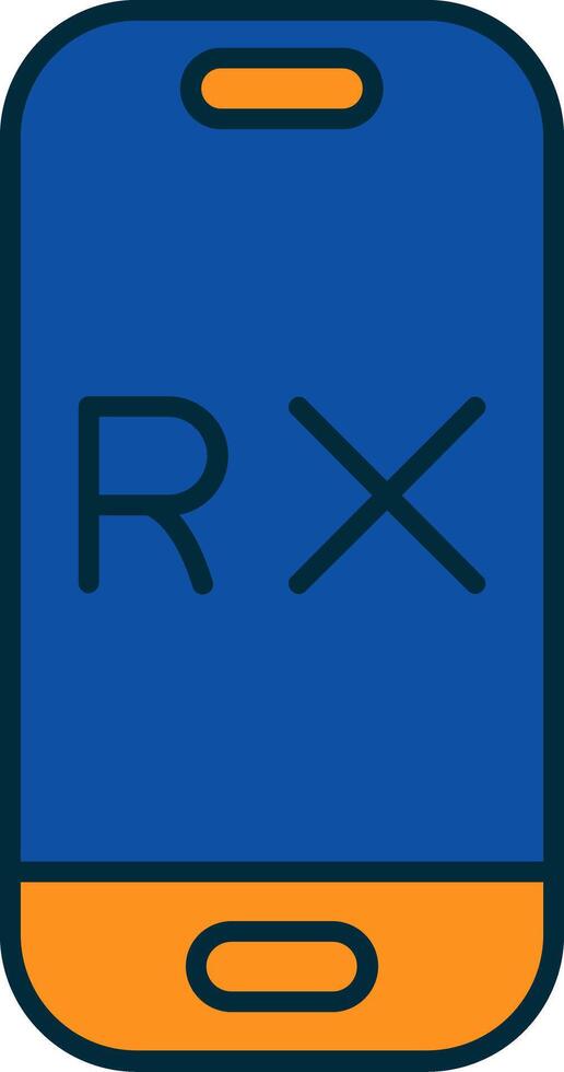 Rx Line Filled Two Colors Icon vector