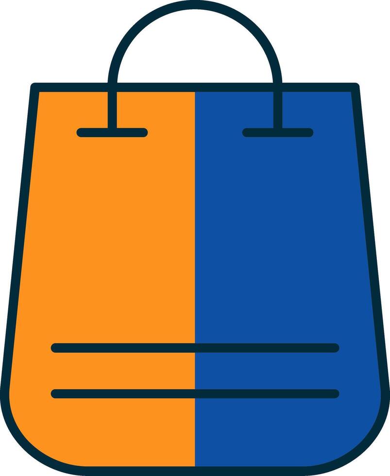 Shopping Bag Line Filled Two Colors Icon vector