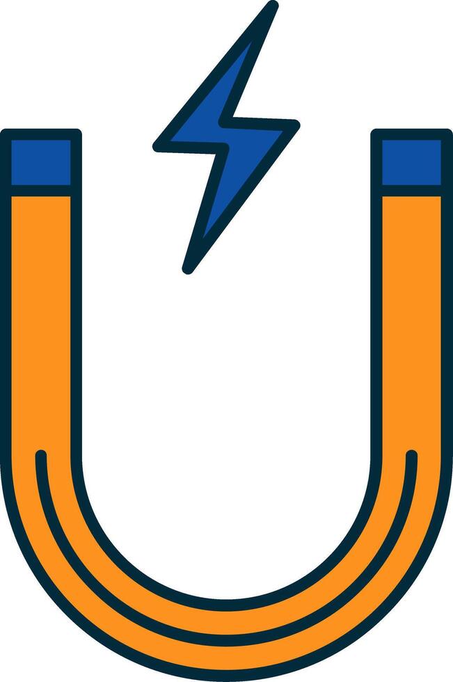 Magnet Line Filled Two Colors Icon vector
