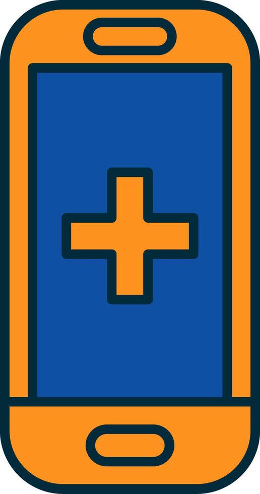 Health Line Filled Two Colors Icon vector