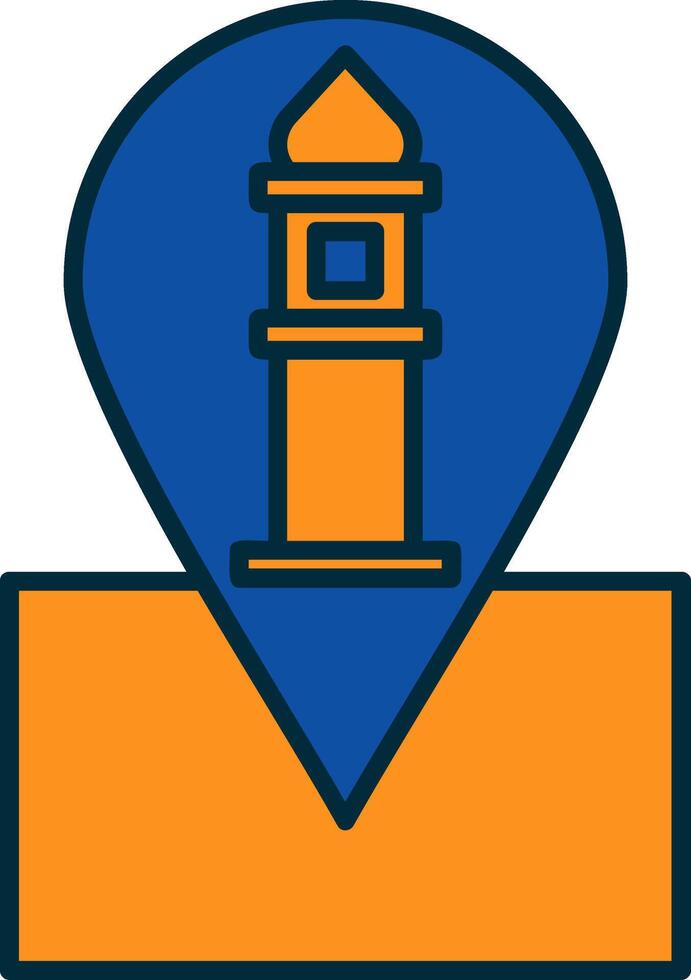 Location Line Filled Two Colors Icon vector