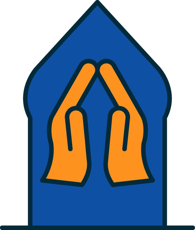 Pray Line Filled Two Colors Icon vector