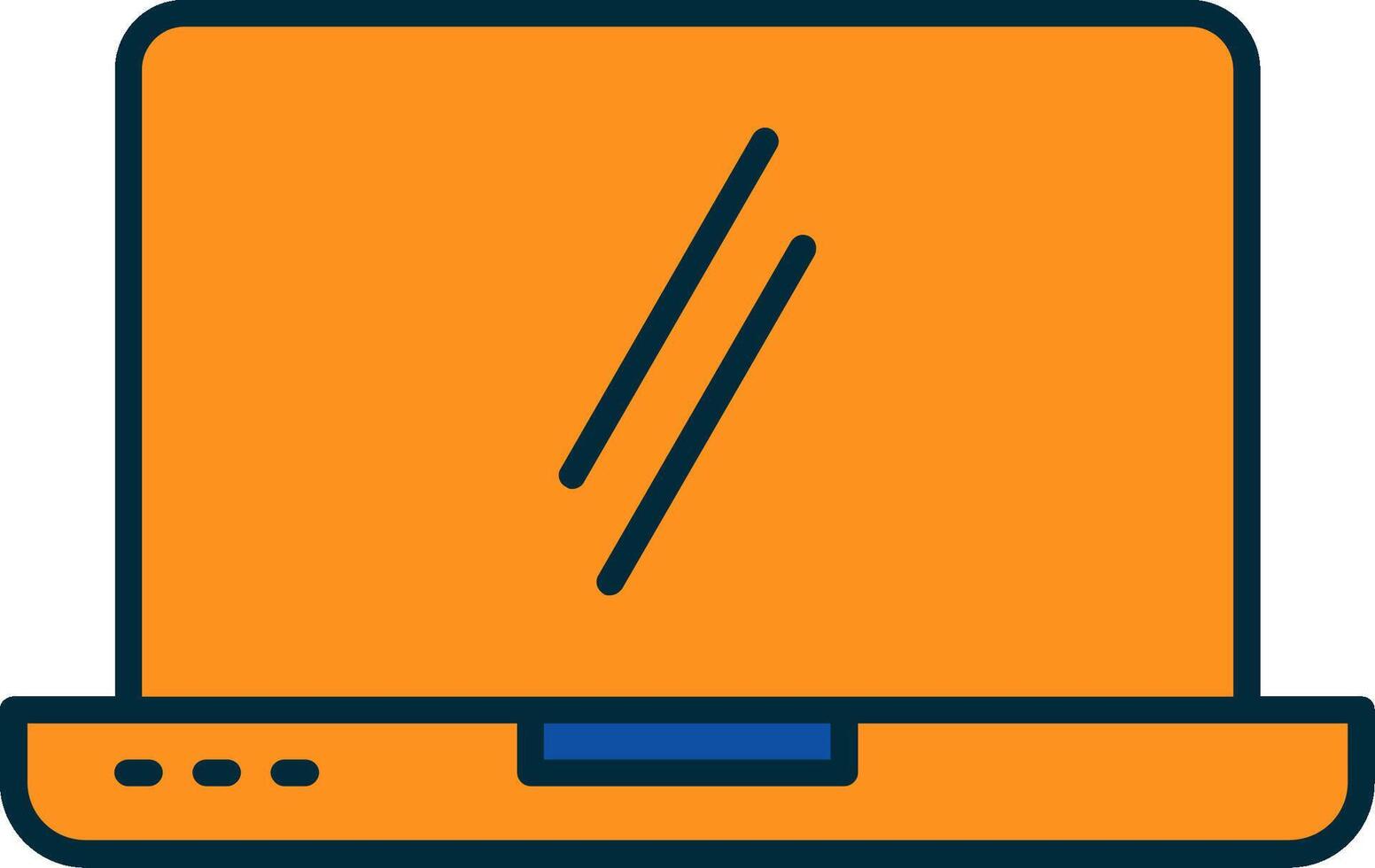 Laptop Line Filled Two Colors Icon vector