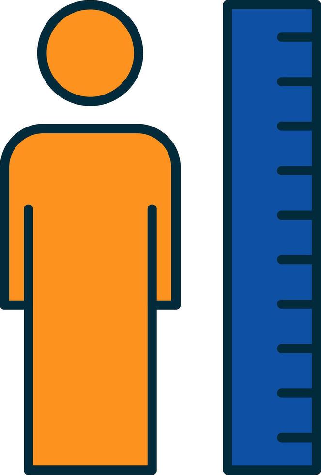 Height Line Filled Two Colors Icon vector