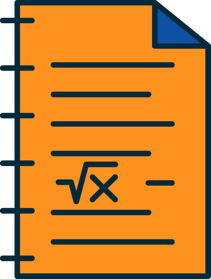 Math Line Filled Two Colors Icon vector