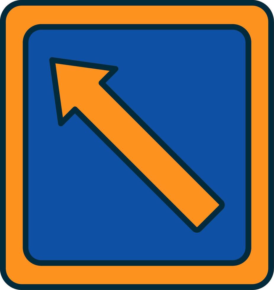 Arrow Left Line Filled Two Colors Icon vector