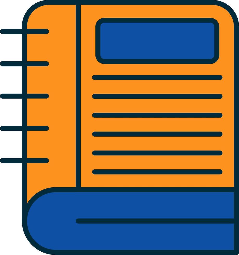 Notebook Line Filled Two Colors Icon vector