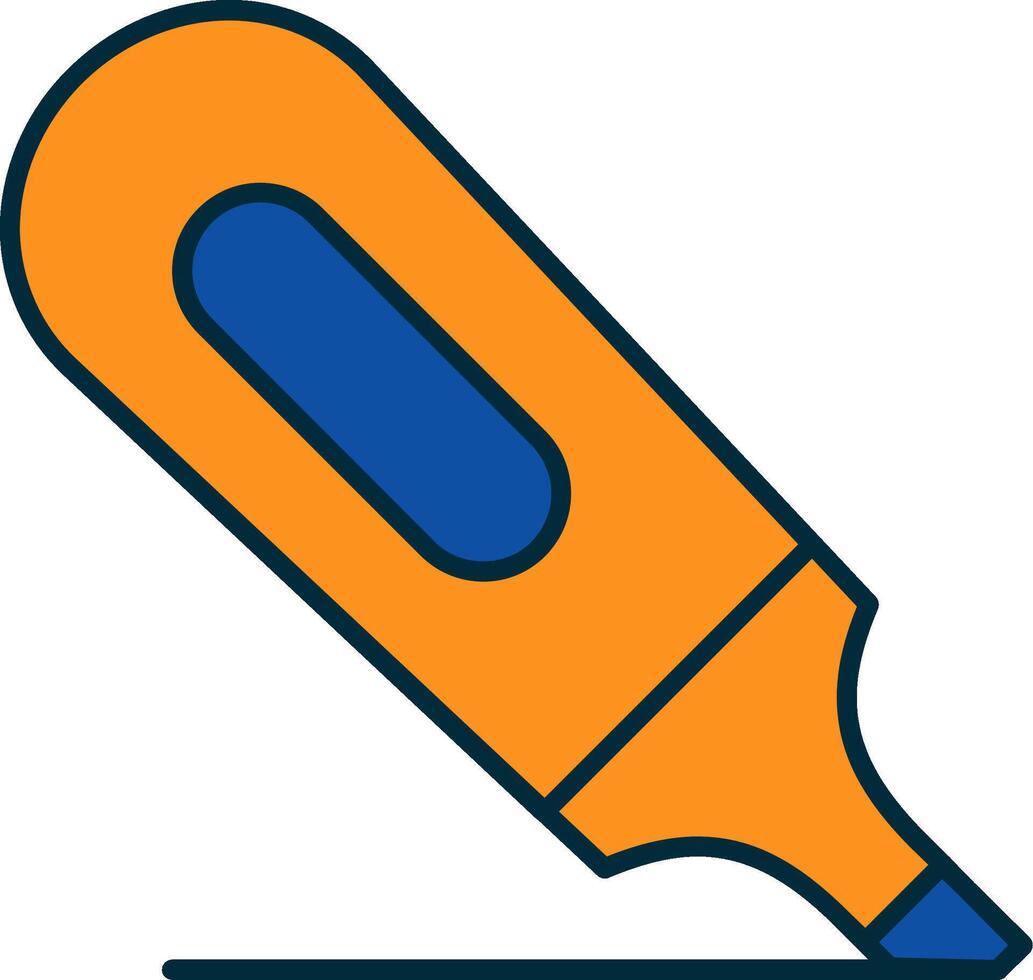Highlighter Line Filled Two Colors Icon vector