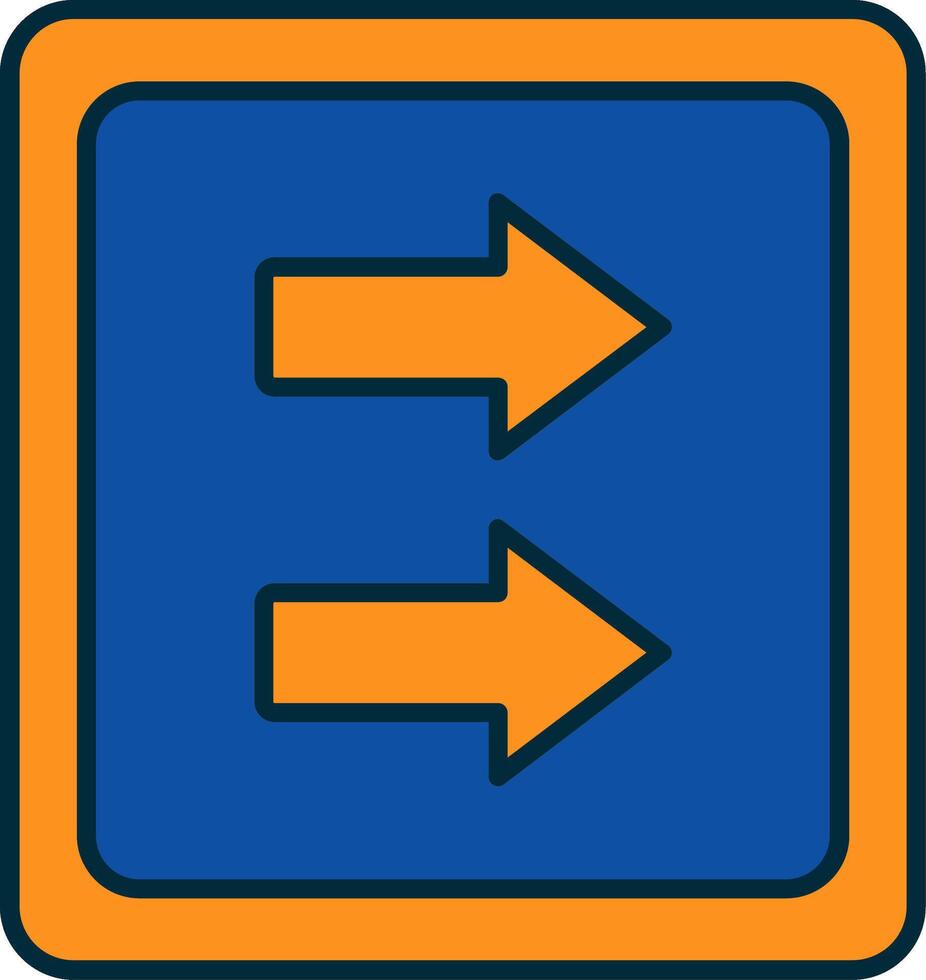 Fast Forward Line Filled Two Colors Icon vector