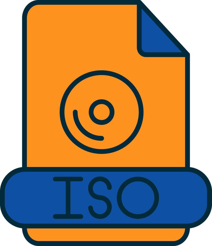 Iso Line Filled Two Colors Icon vector