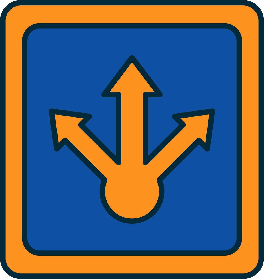 Ways Line Filled Two Colors Icon vector