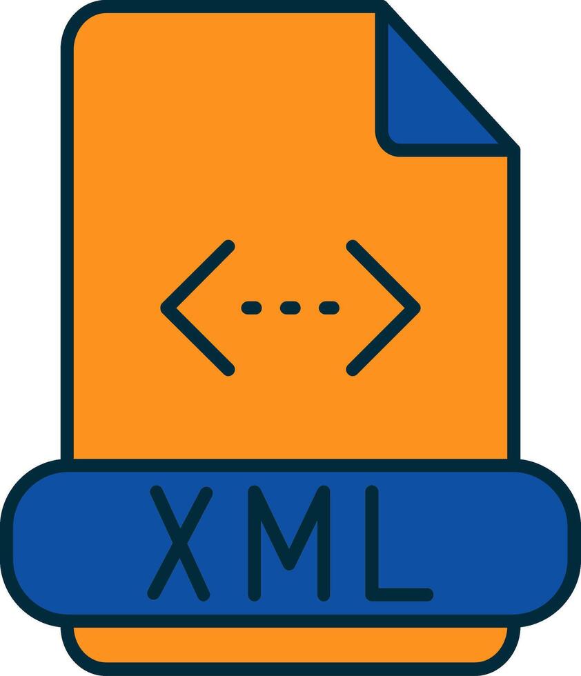 Xml Line Filled Two Colors Icon vector