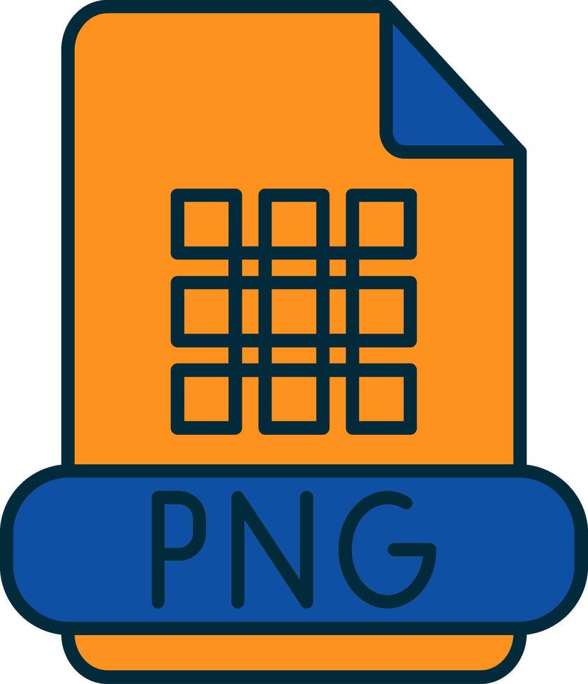 Png Line Filled Two Colors Icon vector