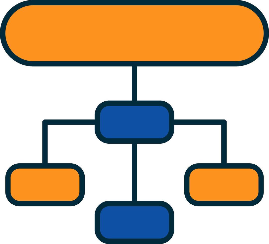 Hierarchical Structure Line Filled Two Colors Icon vector