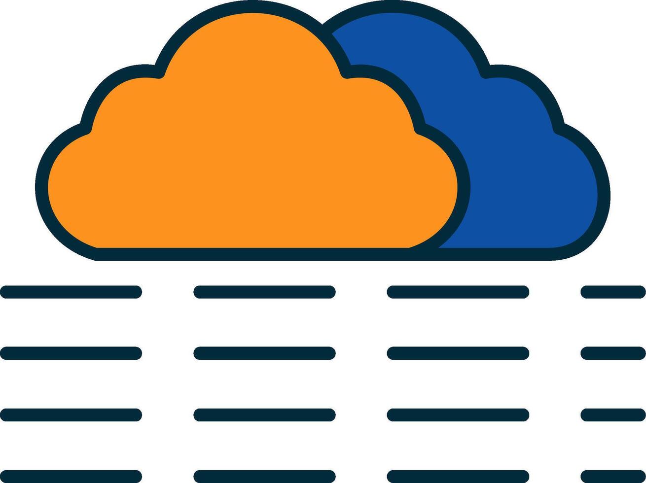 fog Line Filled Two Colors Icon vector