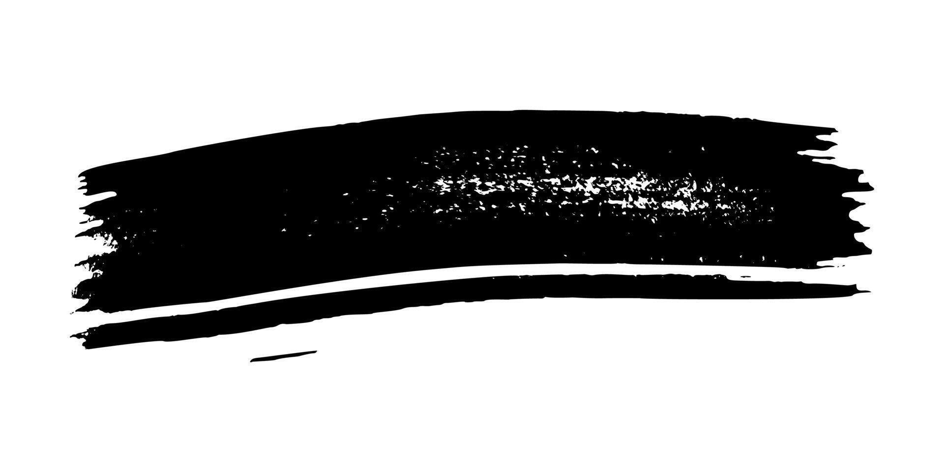 Black brush stroke. Hand drawn ink spots isolated on background. Vector illustration