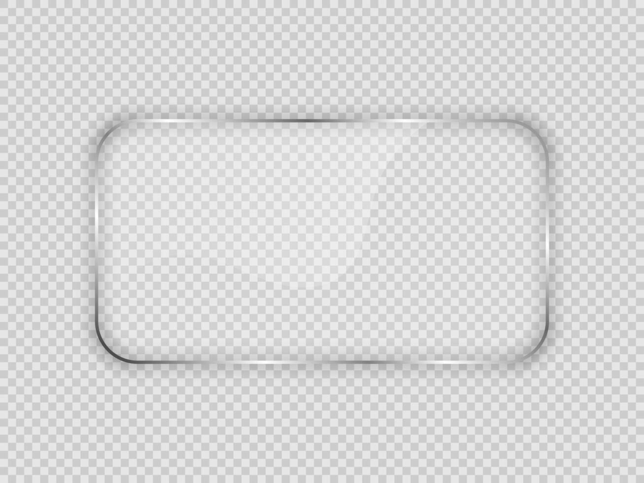 Glass plate in rounded rectangular frame vector