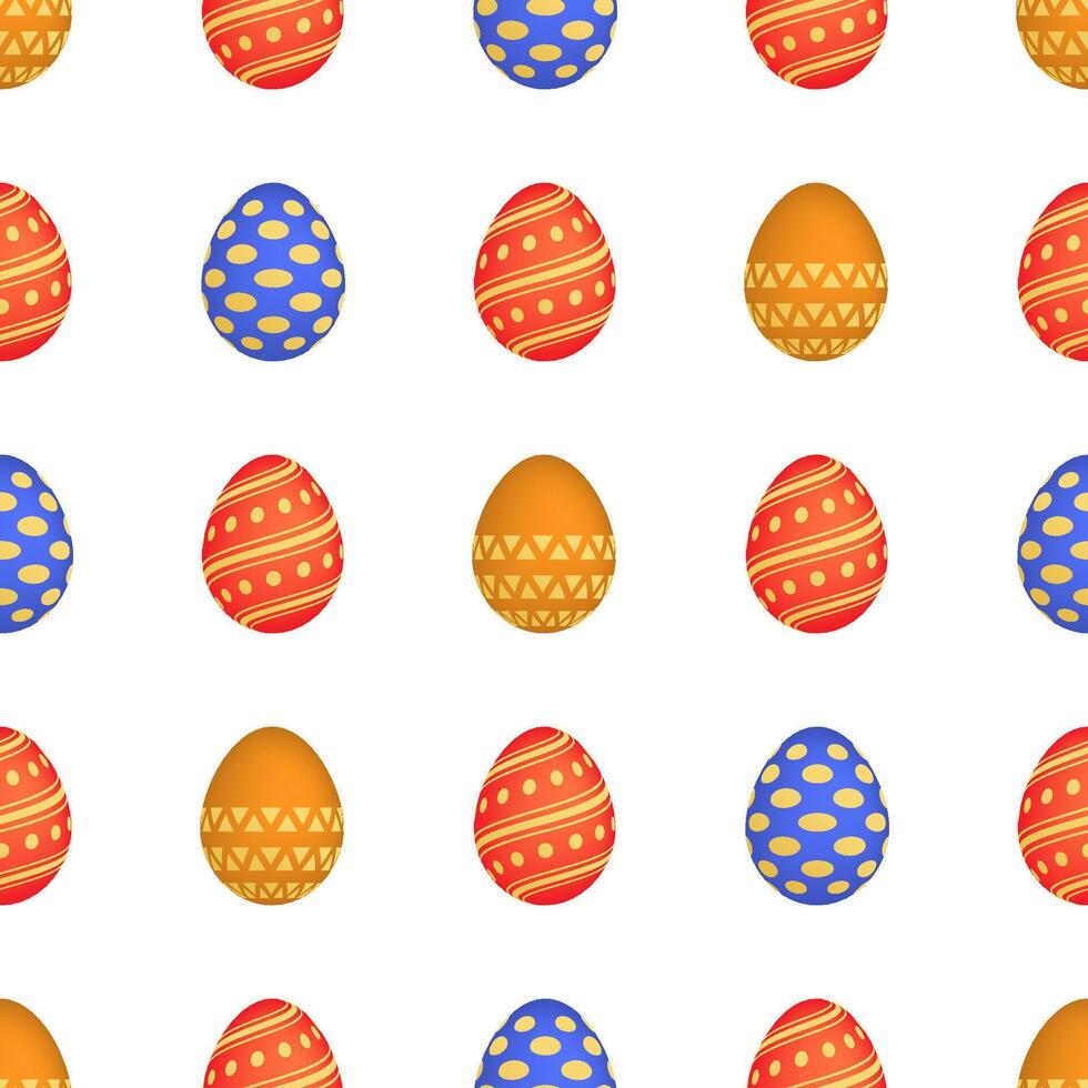 Seamless pattern with colorful Easter eggs. Vector illustration