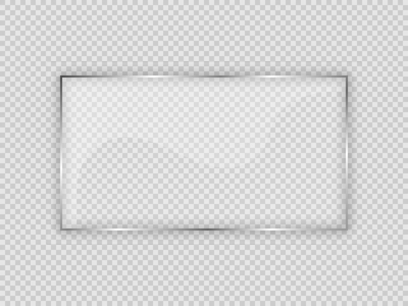 Glass plate in rectangular frame vector